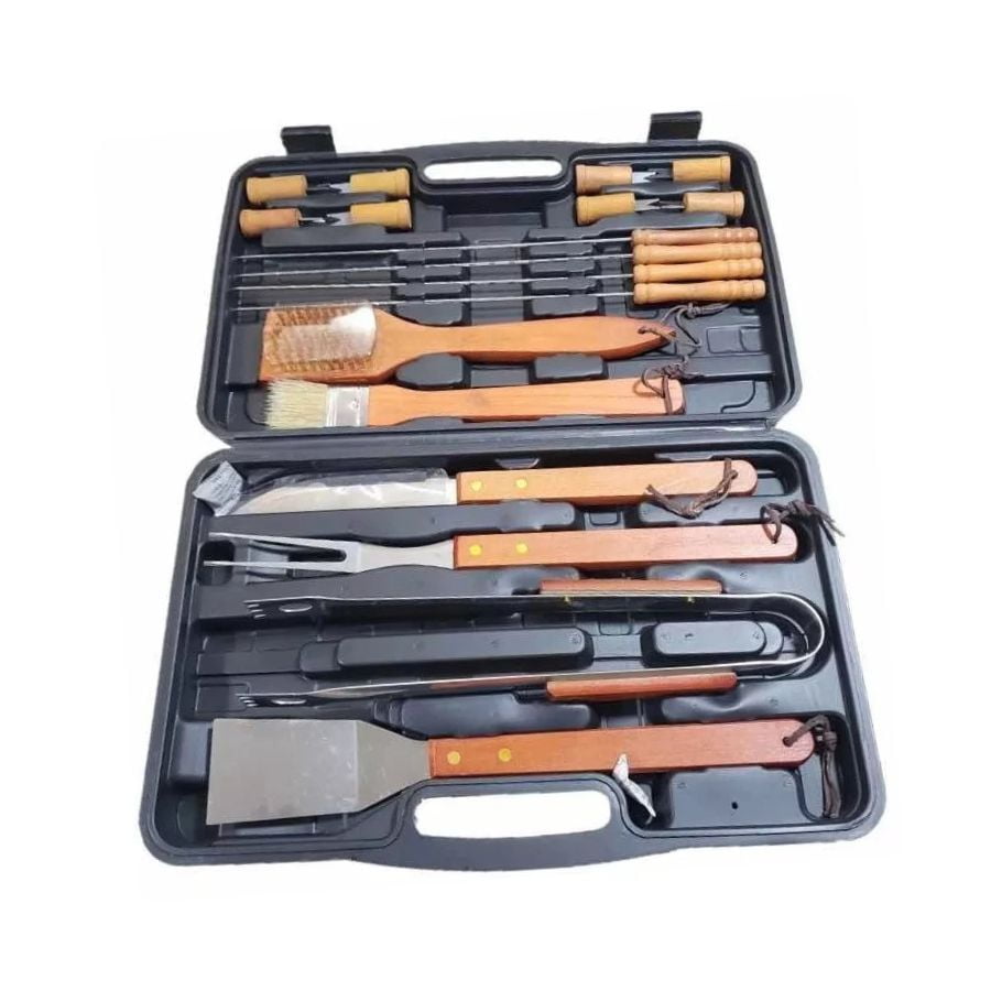 Click Ventas - Maletin De 18 Herramientas Parrilleras Para Asador Cocina