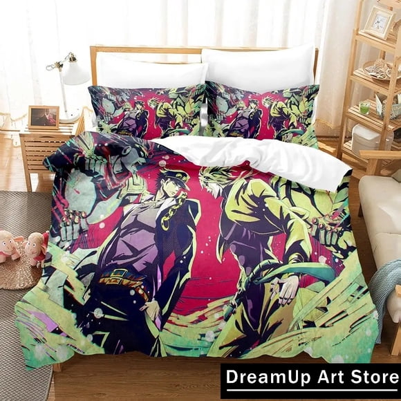 Fashion jojo BizarreBedding Set Boys Girls Duvet Cover Pillowcase Bed Adult Bedroom