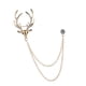 thumbnail image 5 of Puntas de cabeza de venado Cadenas de eslabones dobles Borlas Pasadores de collar Broche Clip Pin Dorado, 5 of 5