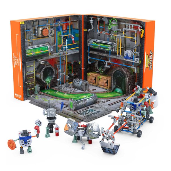 Sistema de alcantarillado Toy HEXBUG JUNKBOTS Large Factory Habitat Metro