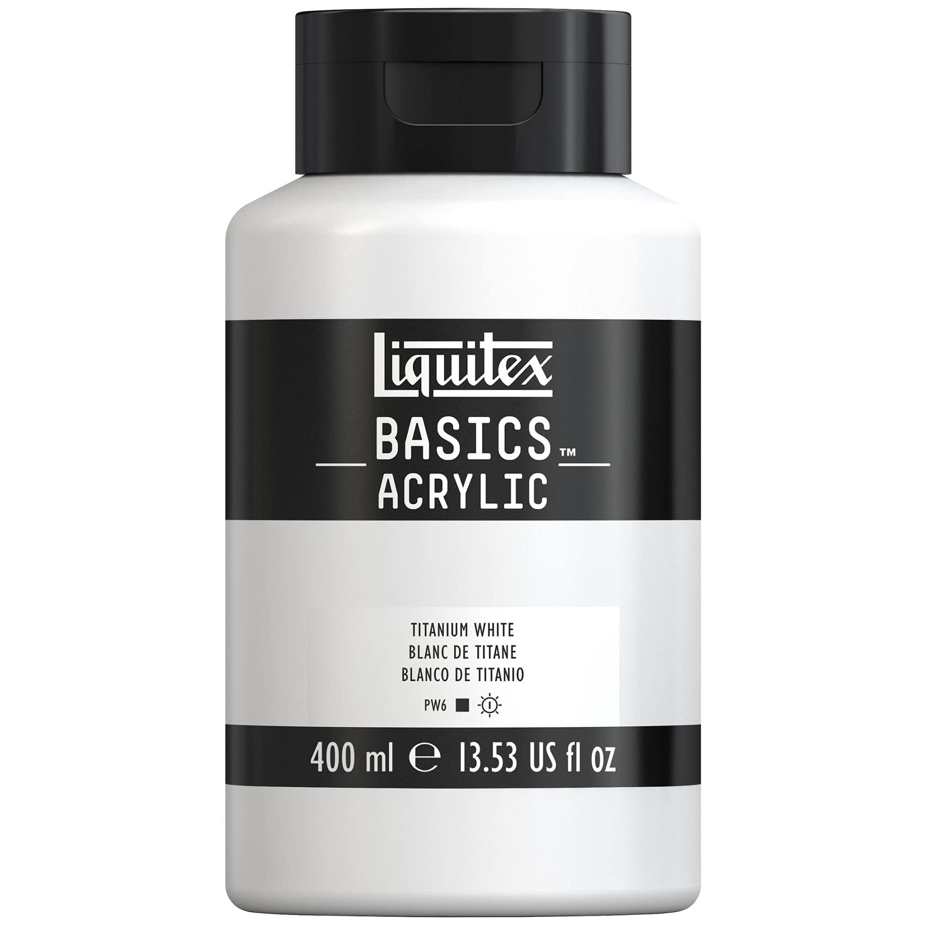 Pintura Acrílica Liquitex Basics, Color Blanco Titanio, Botella De 400 Ml