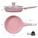 thumbnail image 2 of Sartén antiadherente Xuanying de 8" con tapa, rosa, 2 of 7