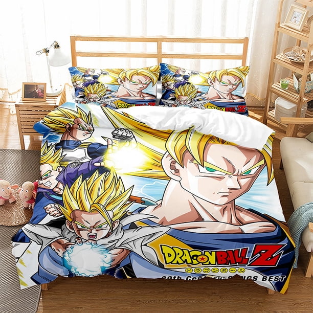 Anime Dragon-Ball Bedding Set,Goku Duvet Cover,Duvet Comforter Quilt Cover Set Super Saiyan Bedding Set For Adult Kids Children Bed Sheets