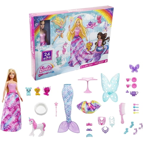 Barbie Dreamtopia Caja Sorpresa De Cuento De Hadas Con Muñeca Barbie Y 24 Regalos Que Incluyen Cuento De Hadas