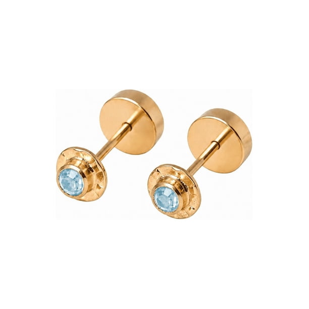 Aros Abridores Chatón Circón 4mm N1 Oro 14k Bebé