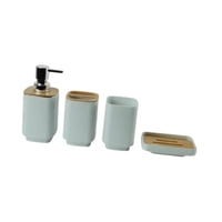 Magideal - 4 Artículos Kit De Accesorios De Baño Que Incluye Dispensador De Loción De Bomba, Recipiente De Basura, Dispensador De Jabón Y Soporte De Cepillo De D Verde