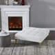 thumbnail image 3 of Convertible sofa bed futon with gold metal legs teddy fabric (White), 3 of 3