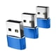 thumbnail image 3 of 3 Piezas Tipo C 3.1 A USB 2.0 Adaptador De Transmisión De Datos Para Auriculares Azul, 3 of 5