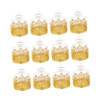 Bothyi - 12 Cajas De Almacenamiento De Dulces Con Soporte Para Centro De Mesa, San Valentín, Cumpleaños, Corona Dorada