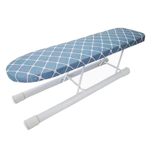 Magideal - Mini Tabla De Planchar Portátil, Patas Plegables, Puños De Planchado, Manga De Escote, Tabla De Planchar Antideslizante Para Encimera, Para Lavandería Azul
