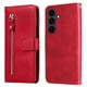 thumbnail image 1 of Funda con Cremallera para Samsung Galaxy S25 FE, Carcasa Cartera de Cuero PU con Soporte y Tarjetero, 1 of 5