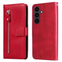 Gangxun - Funda Con Cremallera Para Samsung Galaxy S25 Fe, Carcasa Cartera De Cuero Pu Con Soporte Y Tarjetero
