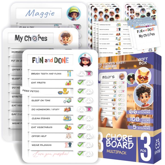 Tablero de Tareas HIPPOTALE 540 piezas Magnético para Niños con TDAH