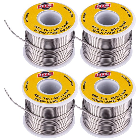 Alambre de Soldadura DTS Hecho en EE.UU. Estaño Plomo 40/60 Núcleo de Resina 1,6 mm en Carrete, 0,45 kg | Alambre para Reparación Electrónica y Más (4)