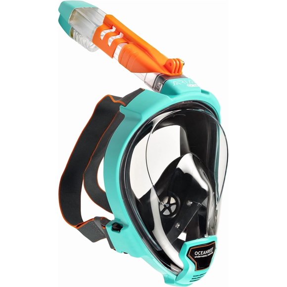 Máscara de snorkel OCEAN REEF Aria QR+ color verde azulado M/L