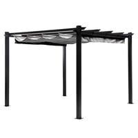 Pérgola Retráctil Gris Relan Tipo Romana Gazebo Toldo 3X3