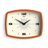 Reloj De Pared Jones Clocks® Movie Retro 25,5 X 19,5 Cm, Color Naranja