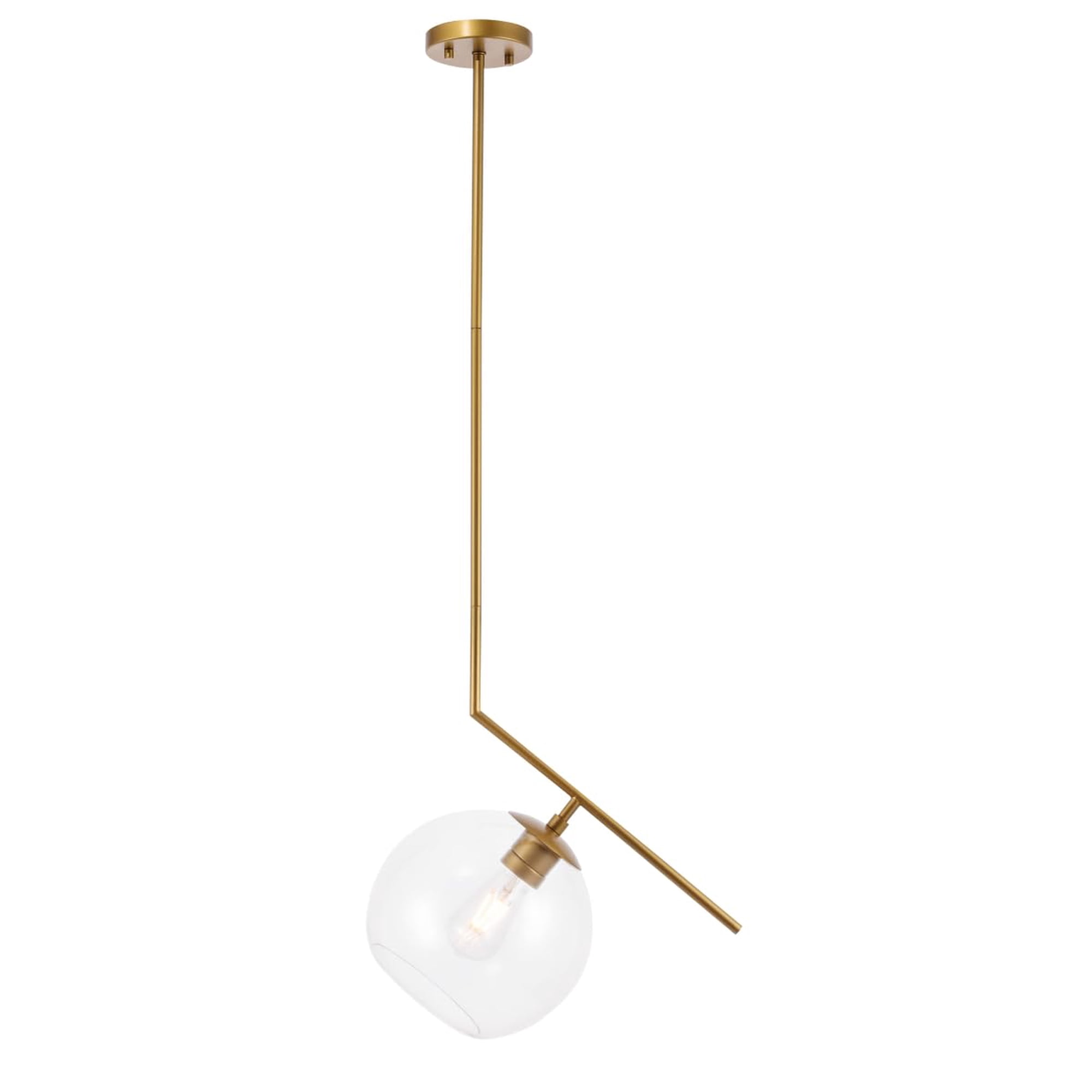 Lámpara Colgante Living District Ryland Latón Vidrio Transparente 110v