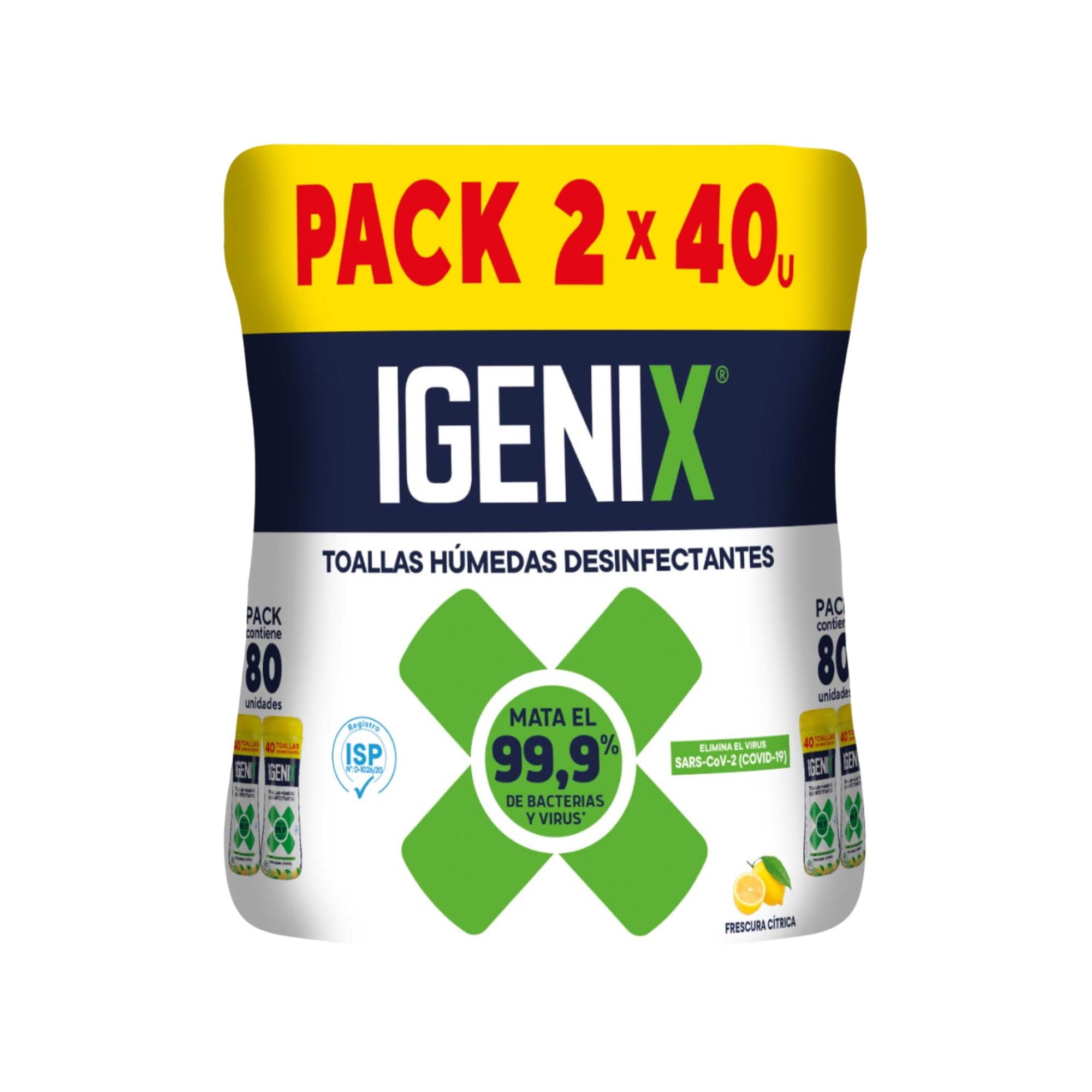 Pack Toallas Húmedas Desinfectantes 80 Un Igenix