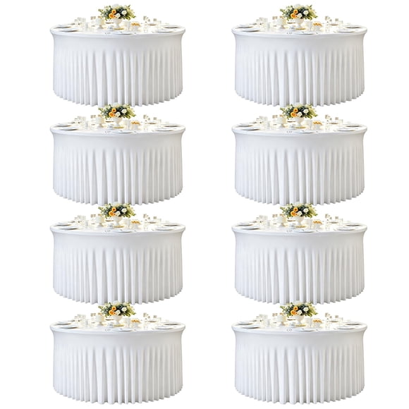 Mantel redondo GALLETY 8 unidades 150 cm blanco ajustado