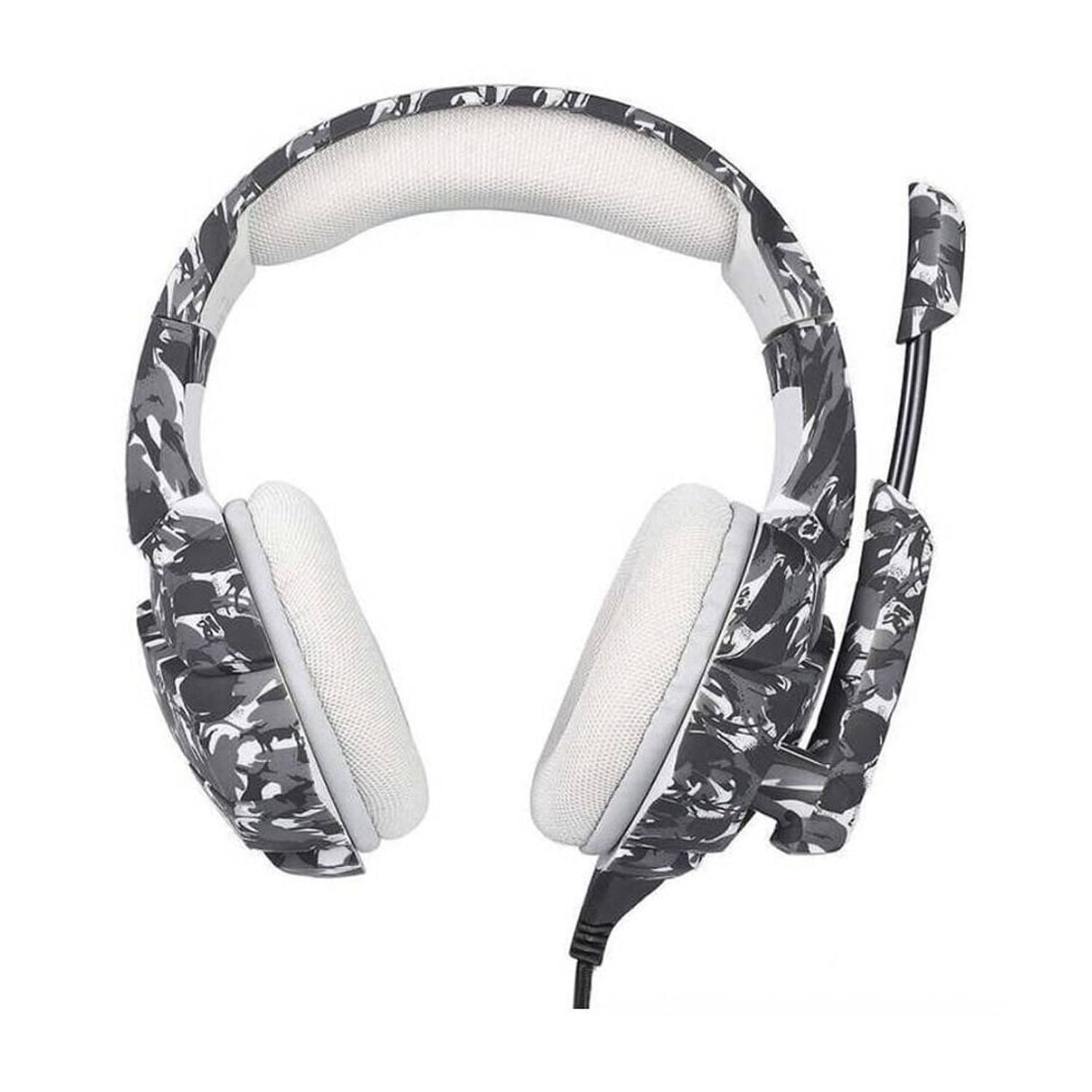 Importclick - Audífonos Gamer Alámbrico Camuflaje Blanco