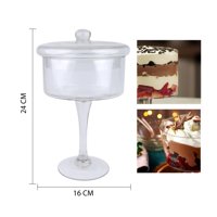 Xianzhu - Copón Grande Con Pie De Vidrio Con Tapa 24 Cm