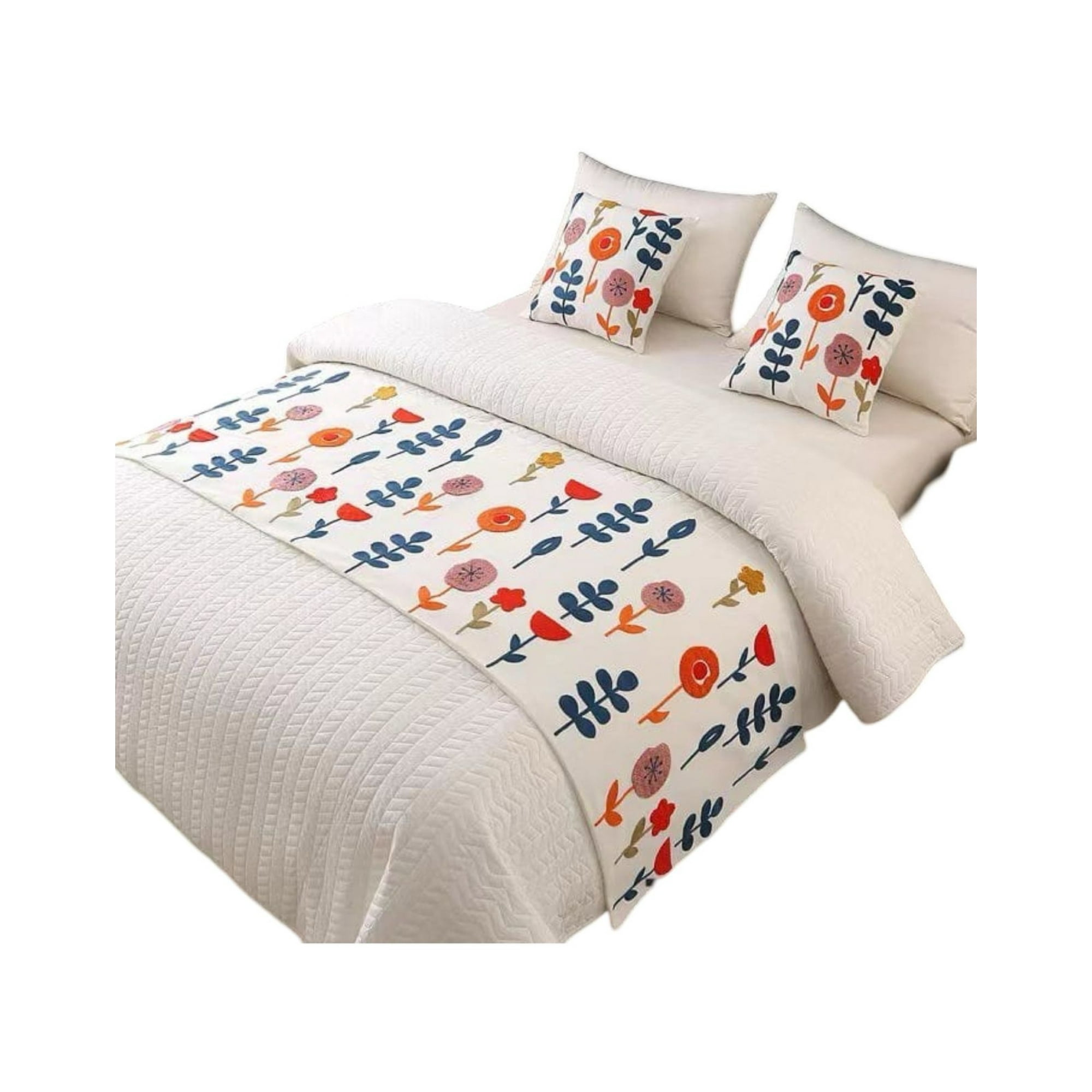 Genérico - Piecera Bordada Para Cama - Sin Fundas De Cojín D2