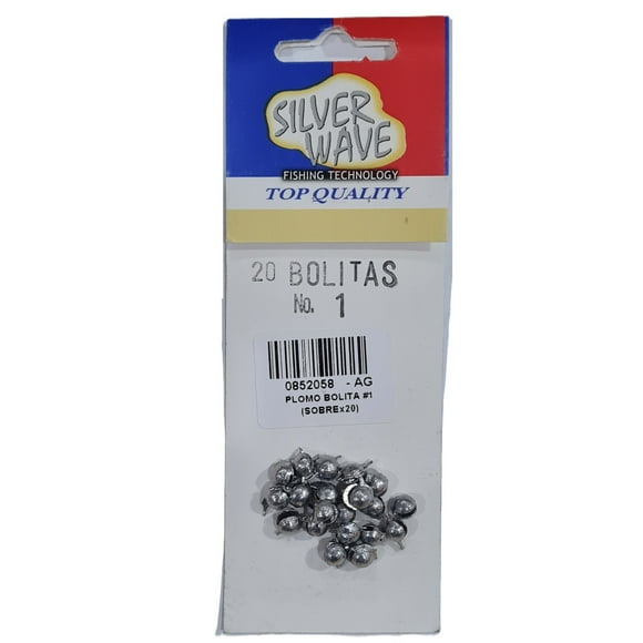 Plomo De Pesca Bolita #1 (sobrex20) C/u 1gr 4mm Silver Wave