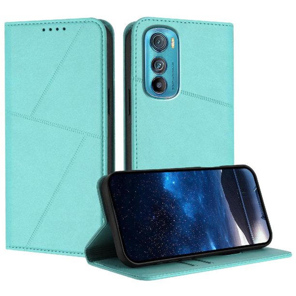 Funda Cartera Magnética para Motorola Edge 30 Protección Antichoque con Ranuras Verde