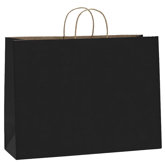 Bolsa De Papel Kraft Paper 16 X 6 X 12 Pulgadas 100 Unidades Color Negro