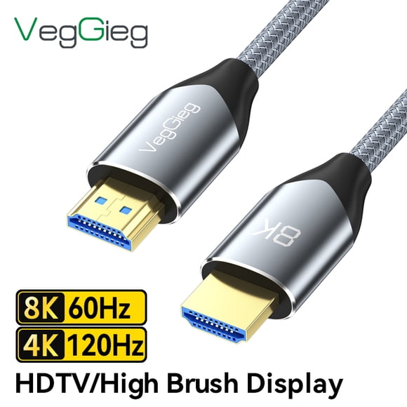 Cable Hdmi V2.1 8K 60hz 4K 120hz 2K 240hz Hdr 48gbps Reforzado Hdr Arc 3d Dolby Truehd Dts-hd Master Audio