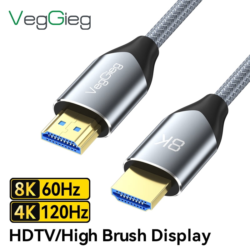 Veggieg - Cable Hdmi V2.1 8k 60hz 4k 120hz 2k 240hz Hdr 48gbps Reforzado Hdr Arc 3d Dolby Truehd Dts-hd Master Audio
