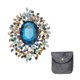 thumbnail image 1 of Broche de Cristal y Piedras de Imitación Vintage Uxcell para Mujeres, Broches de Solapa de Flor de 2.5 Pulgadas Aleación Cristal Cúbico para Bufandas Vestido Sombrero Traje Boda, Azul, 1 of 6