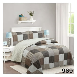 Genérico - Cubrecama Sherpa 1.5 Plazas - Café Cuadrille M969