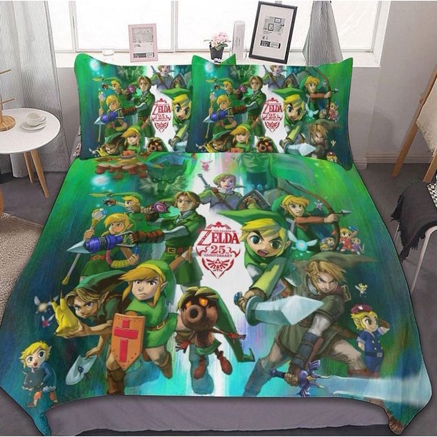 The Legend of Zelda-Bedding Gift 3-Piece Bedding Set (1 Duvet Cover + 2 Pillow Shams)