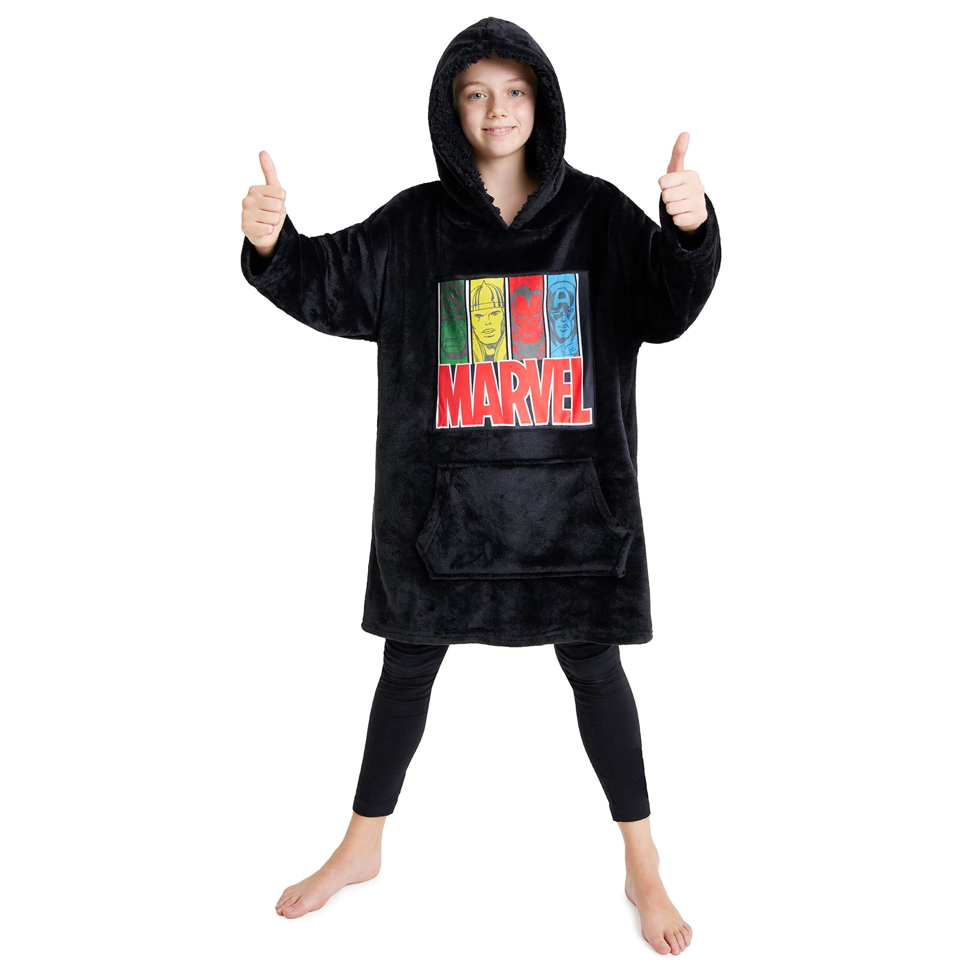 Manta Con Capucha Para Niños Marvel Avengers Black Panther De Polar