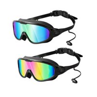 Magideal - 2X Gafas De Natación Gafas De Natación Visión Transparente Profesional Con Tapones Para Los Oídos Protección De Fugas Para Hombres Mujeres Anti -Nebel