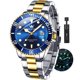 thumbnail image 1 of Reloj OLEVS de acero inoxidable dorado para hombre con fecha impermeable, 1 of 9