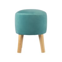 Máxima Design - Pouf Bird Turquesa Felpa 35X35X45 Cm