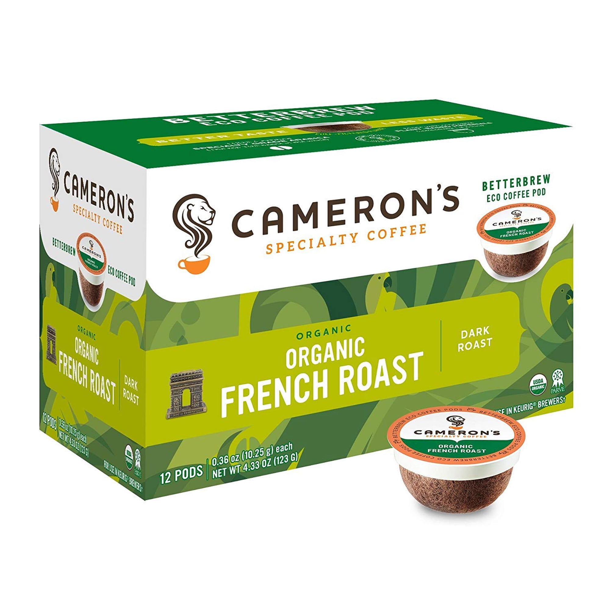 Cápsulas De Café Cameron's Coffee Organic French Roast 12x6