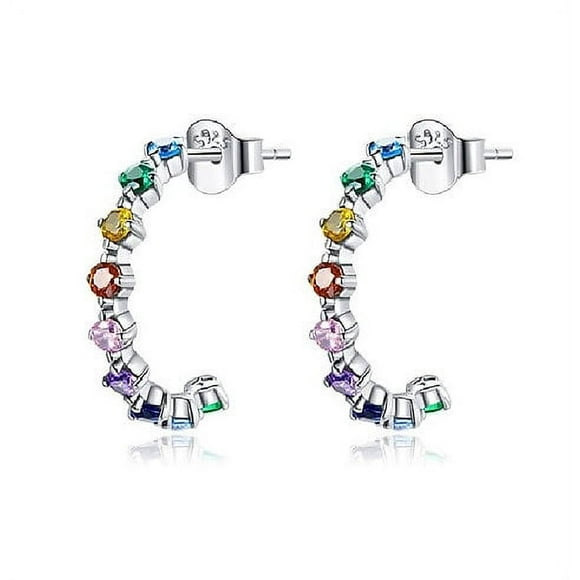 Aros Plata Mujer Arcoiris