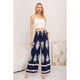thumbnail image 2 of Pantalon Mujer Palazzo Tipo Lino Pretina Alta Elasticado Diseño 3011, 2 of 3