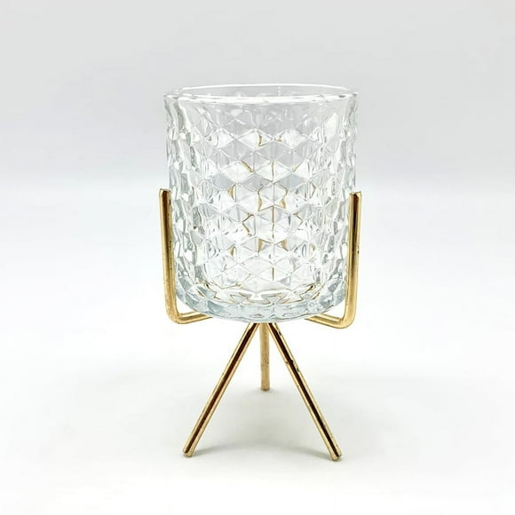 Candelabro Vidrio Rombos Con Pedestal