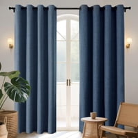 Cortinas Opacas Joydeco 160X160 Cm 2 Paneles Azul Marino