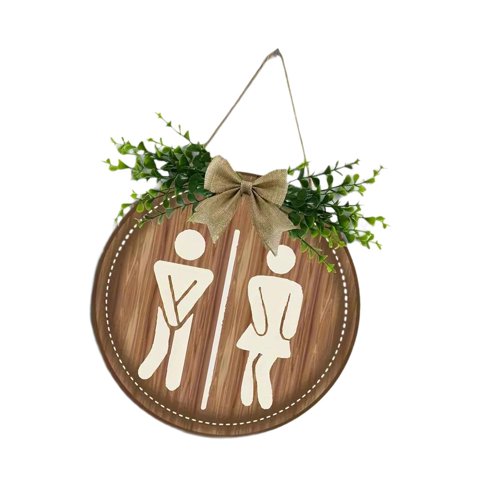 Bothyi - Letrero Para Baño, Decoración De Pared Divertida De Granja, Letrero Colgante De Madera Rústica Para Baño