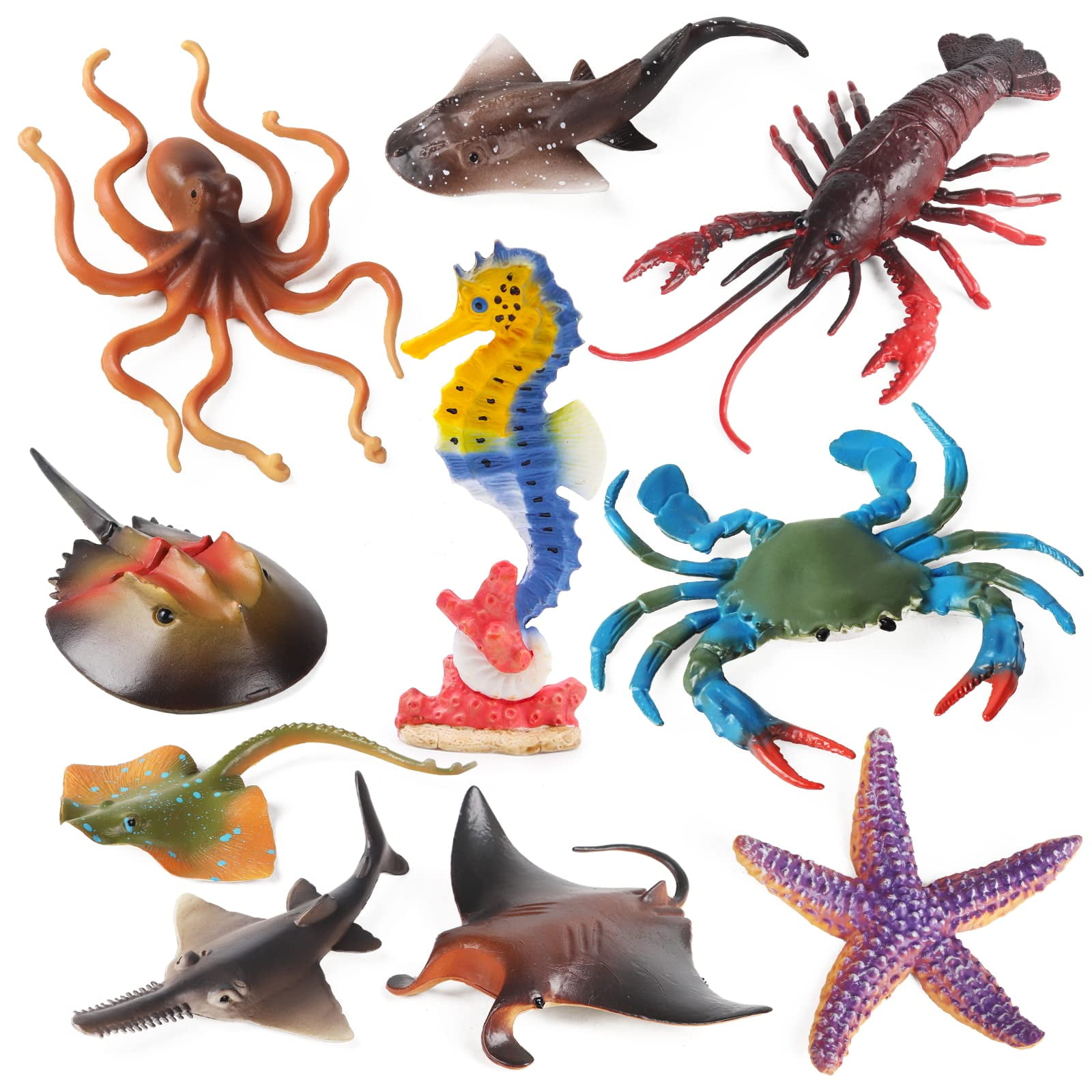 Figuras De Animales Marinos De Toy Sienon, 10 Unidades, Para Niños