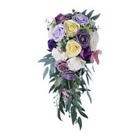 Magideal - De Boda Románticos Para Novia, Ramo De Rosas Artificiales, Ramo Floral Para Aniversario De La Iglesia, Decoración Del Hogar, Accesorios Para Fot , Púrpura Violeta