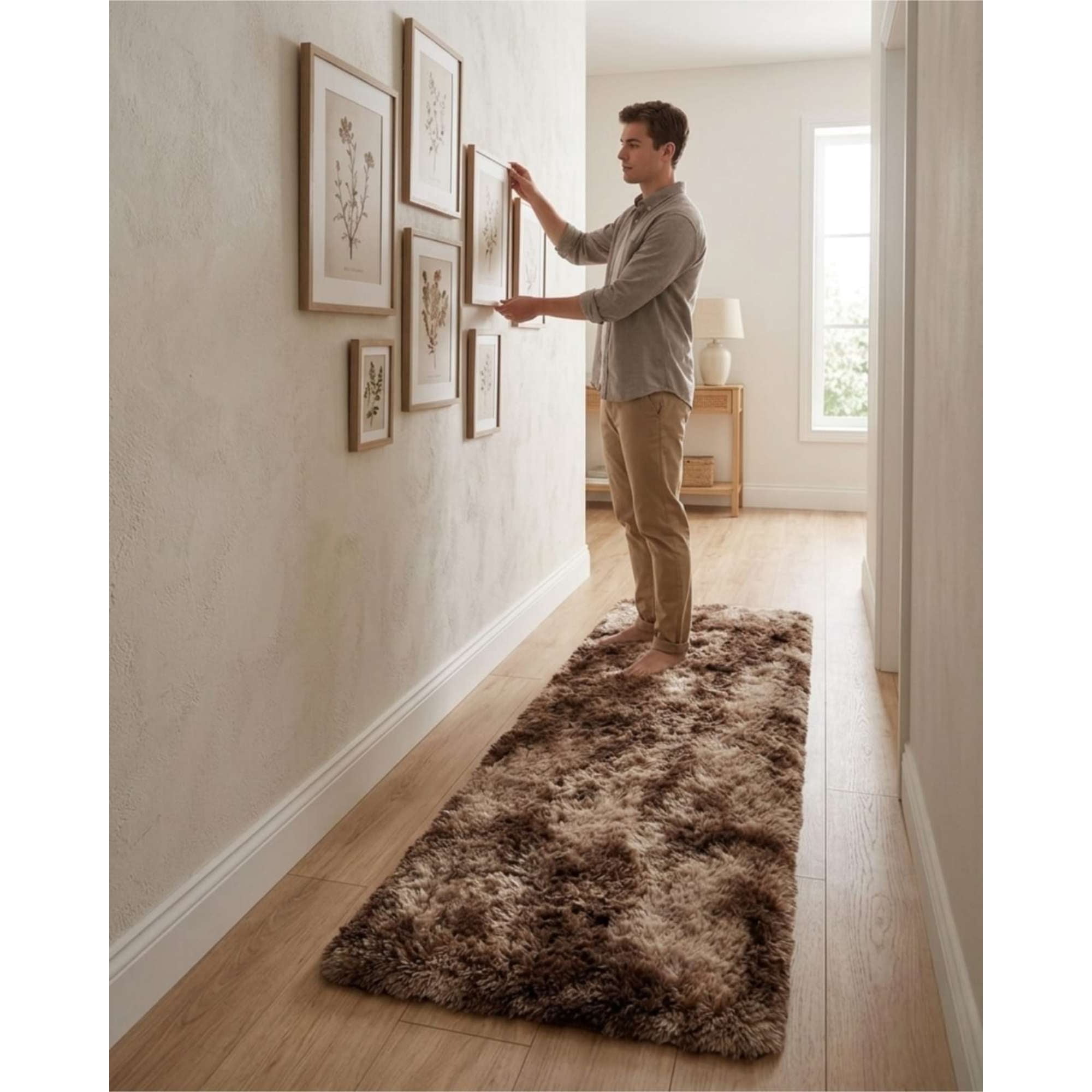 Todo Para El Hogar - Alfombra Pasillera Shaggy 60x200 Cm Pelo Largo Suave