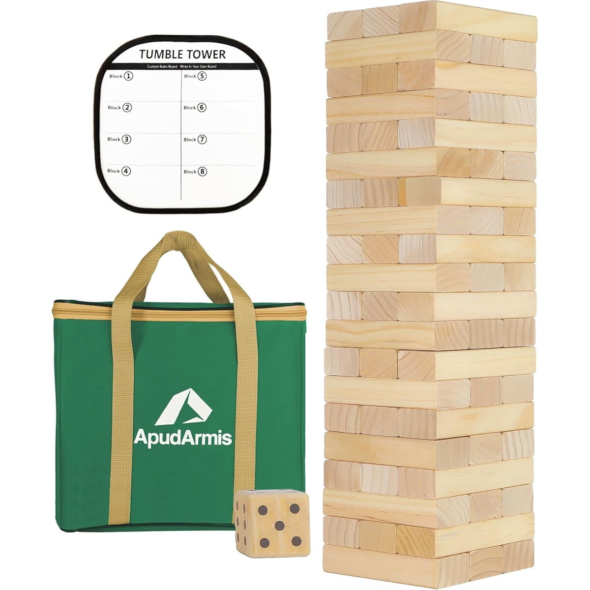 Torre Apilable Gigante Apudarmis 60 Piezas 1.58m Madera