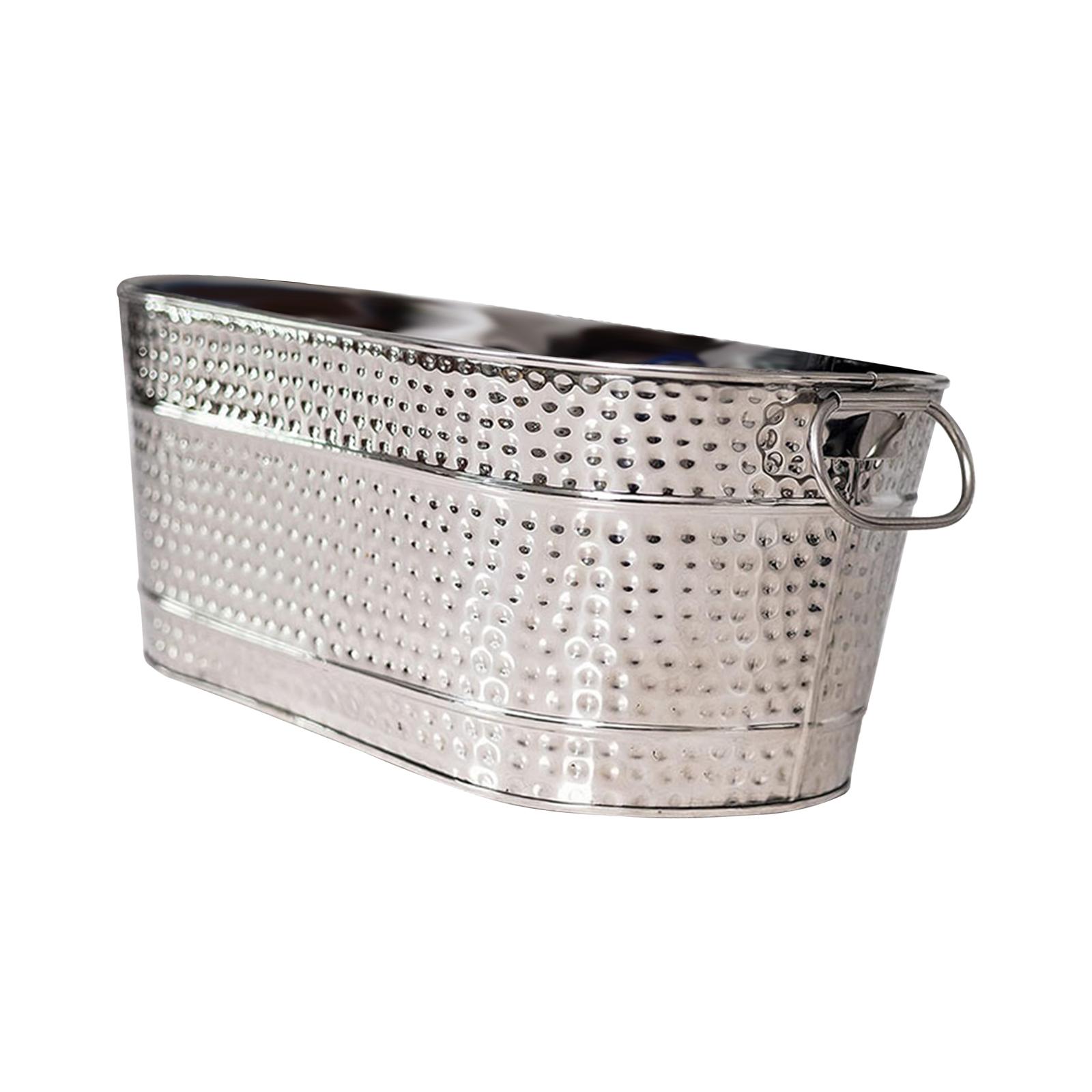 Bothyi - Cubo De Hielo Portátil Duradero De Tina Galvanizada Para Bebidas, Vino, Champán Refrescante